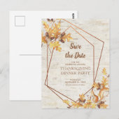Rustieke Thanksgiving Save the Date Eekhoorns Eekh Briefkaart (Voorkant / Achterkant)