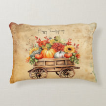 Rustieke Thanksgiving winkelwagen Decor Accent Kus