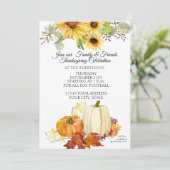 Rustieke Thanksgiving Wit Sinaasappel Pompoen Zonn Kaart (Staand voorkant)