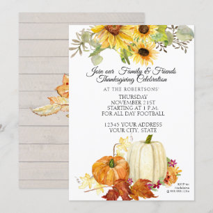 Rustieke Thanksgiving Witte Oranje Pompoen Zonnebl Kaart