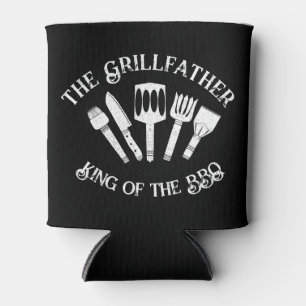Rustieke "The Grillfather: Funny BBQ Gift Blikjeskoeler