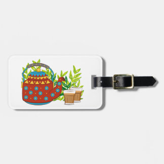 Rustieke theepot Mooie trendy moderne mok Bagagelabel