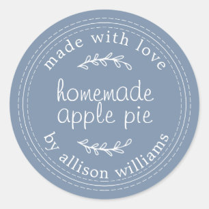 Rustieke Thuisgebakken Bakwerk Appeltaart Blauw Ronde Sticker