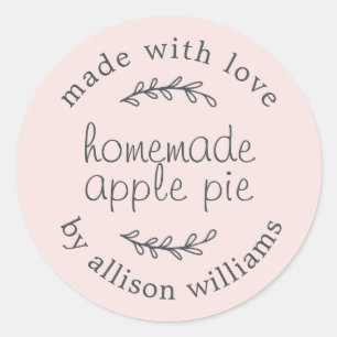 Rustieke Thuisgebakken Bakwerk Appeltaart Roze Ronde Sticker