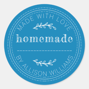 Rustieke Thuisgebakken Bakwerk Jamblik Helle Blauw Ronde Sticker