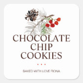 Rustieke Thuisgebakken Eten Vierkante Sticker (Voorkant)