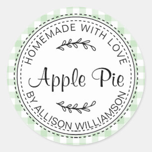 Rustieke Thuisgemaakte Appeltaart Groen Vinkje Ronde Sticker