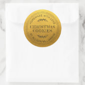 Rustieke Thuisgemaakte Kerstkoekjes Klassiek Goud Ronde Sticker (Tas)