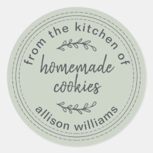 Rustieke Thuisgemaakte Koekjes Uit de Keuken van G Ronde Sticker