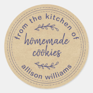 Rustieke Thuisgemaakte Koekjes Uit de Keuken van K Ronde Sticker