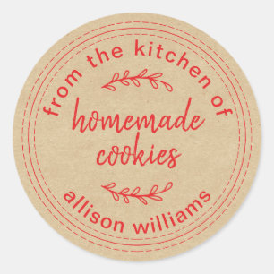 Rustieke Thuisgemaakte Koekjes Uit de Keuken van K Ronde Sticker