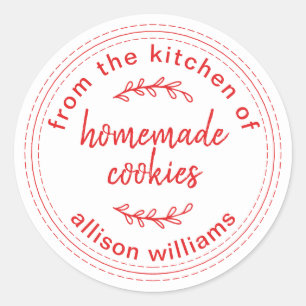 Rustieke Thuisgemaakte Koekjes Uit de Keuken van  Ronde Sticker
