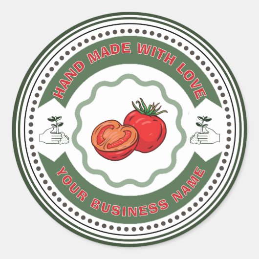 Rustieke Thuisgemaakte Tomatensaus Klassieke Ro Ronde Sticker (Voorkant)