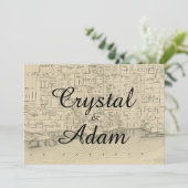 rustieke Toronto kaart huwelijksuitnodiging (Staand voorkant)