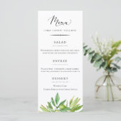 Rustieke Toscaanse Olijftak Bruiloft Menu (Staand voorkant)