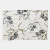 Rustieke Toscaanse Waterverf Olive Branch Theedoek (Horizontaal)