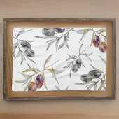 Rustieke Toscaanse Waterverf Olive Branch Theedoek