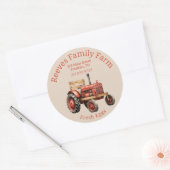 Rustieke Tractor Homestead Egg Label Sticker (Envelop)