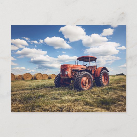 Rustieke tractor met hooibalen briefkaart (Voorkant)