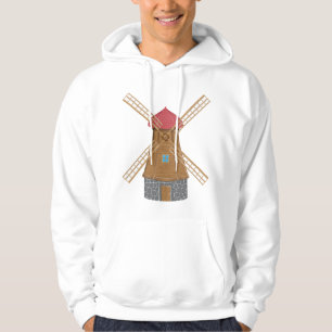 Rustieke traditionele houten windmolen hoodie