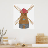 Rustieke traditionele houten windmolen poster (Keuken)