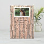 Rustieke Tree Heart Photo Lights Bachelorette Part Kaart (Staand voorkant)