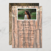 Rustieke Tree Heart Photo Lights Bachelorette Part Kaart (Voorkant / Achterkant)