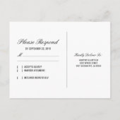 Rustieke Tree Lake bruiloft RSVP Uitnodiging Briefkaart (Achterkant)