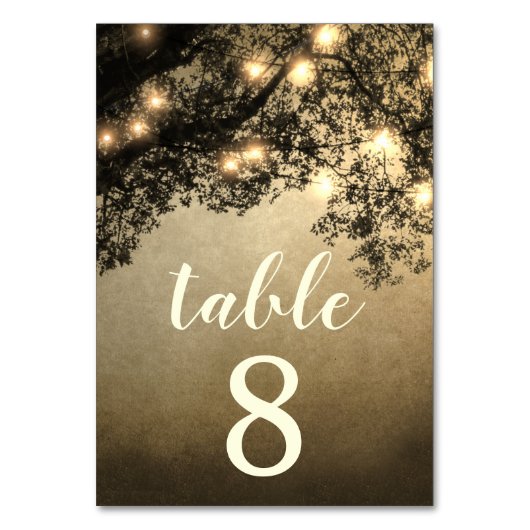 Rustieke  Tree Trouwtafel Aantal Kaarten (Achterkant)
