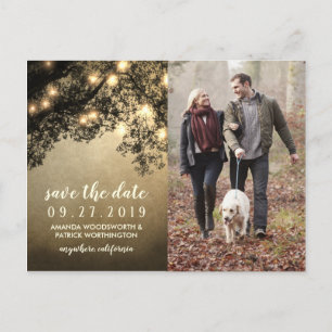Rustieke Tree Wedding Save the Date Kaarten