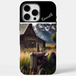 Rustieke trekker onder bergtoppen iPhone 16 pro max hoesje