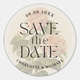 Rustieke  Trendy Save the Date Wedding Ronde Sticker