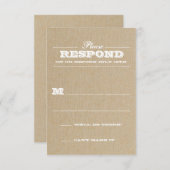 Rustieke Trofee Witte Respons RSVP Kaartje (Voorkant / Achterkant)