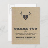 Rustieke Trophy Grijs Dank u kaart (Voorkant / Achterkant)