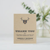 Rustieke Trophy Grijs Dank u kaart (Staand voorkant)