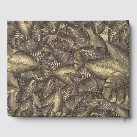 Rustieke tropische bladeren  botanische bruiloft gastenboek (Achterkant)