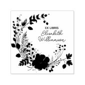 Rustieke Tropische Bloemen Modern Script Library B Zelfinktende Stempel (Design)