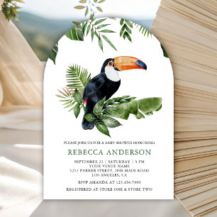 Rustieke Tropische Jungle Lieve Toekan Baby Shower Kaart