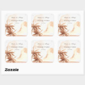 Rustieke tropische palmen vierkante sticker (Vel)