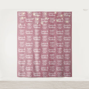 Rustieke trouw- pink achtergrond step en repeat wandkleed