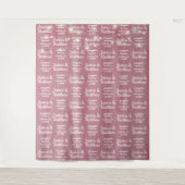 Rustieke trouw roze achtergrond stap en herhaal wandkleed (Voorkant)