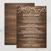 Rustieke Trouwdag Itinerarium - Trouw Welkomstbrie Programma (Voorkant / Achterkant)