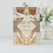 Rustieke Trouwdeur Beige Wit Kant Hout RSVP (Staand voorkant)