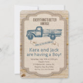 Rustieke Truck Boy Baby shower Uitnodiging (Voorkant)