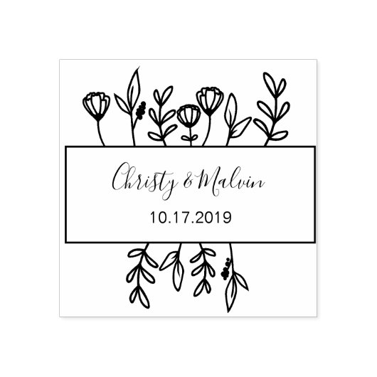 Rustieke Tuin Bewaar de datum logo Zelfinking Rubberstempel (Afrduk)