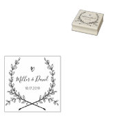 Rustieke Tuin Bewaar de datum rond logo Zelfinkt Rubberstempel (Gestempeld)