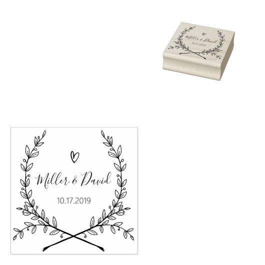Rustieke Tuin Bewaar de datum rond logo Zelfinkt Rubberstempel (Gestempeld)