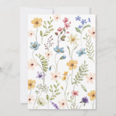 Rustieke tuin botanische wilde bloem bruiloft kaart (Achterkant)