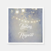 Rustieke tuin en String of Lights Dusty Blue Servet (Voorkant)
