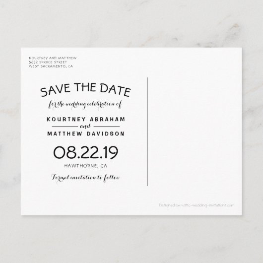 Rustieke Tuin Zonnebloemen Lichten Save the Date Aankondigingskaart (Achterkant)